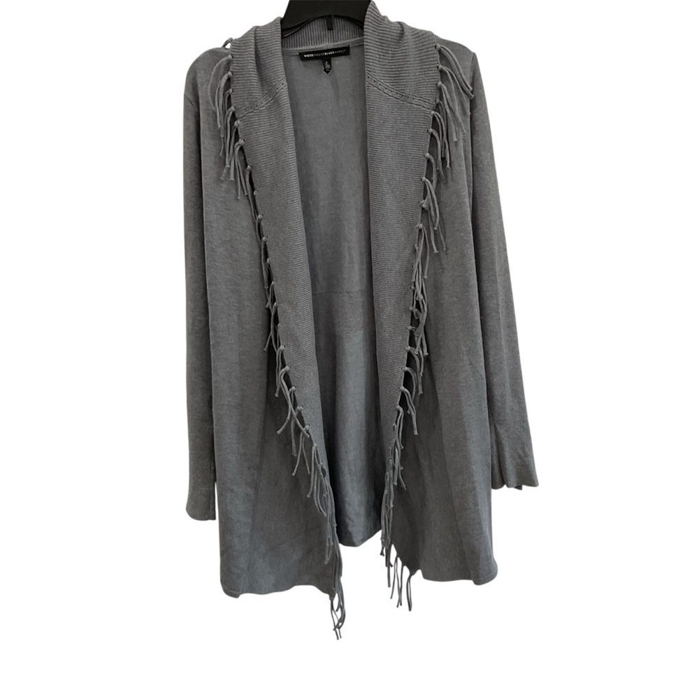White House Black Market Gray Cardigan Sweater
